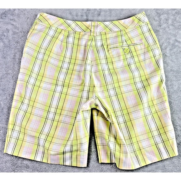 EP Pro NY Women's 8 Green Pink Plaid Golf Shorts Preppy Athletic Outdoors Tennis - Picture 3 of 10